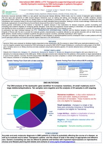 Poster title - International-DMD (IDMD): a PTC Therapeutics-supported diagnostic project to identify Dystrophin mutations by NGS technologies in patients throughout European countries